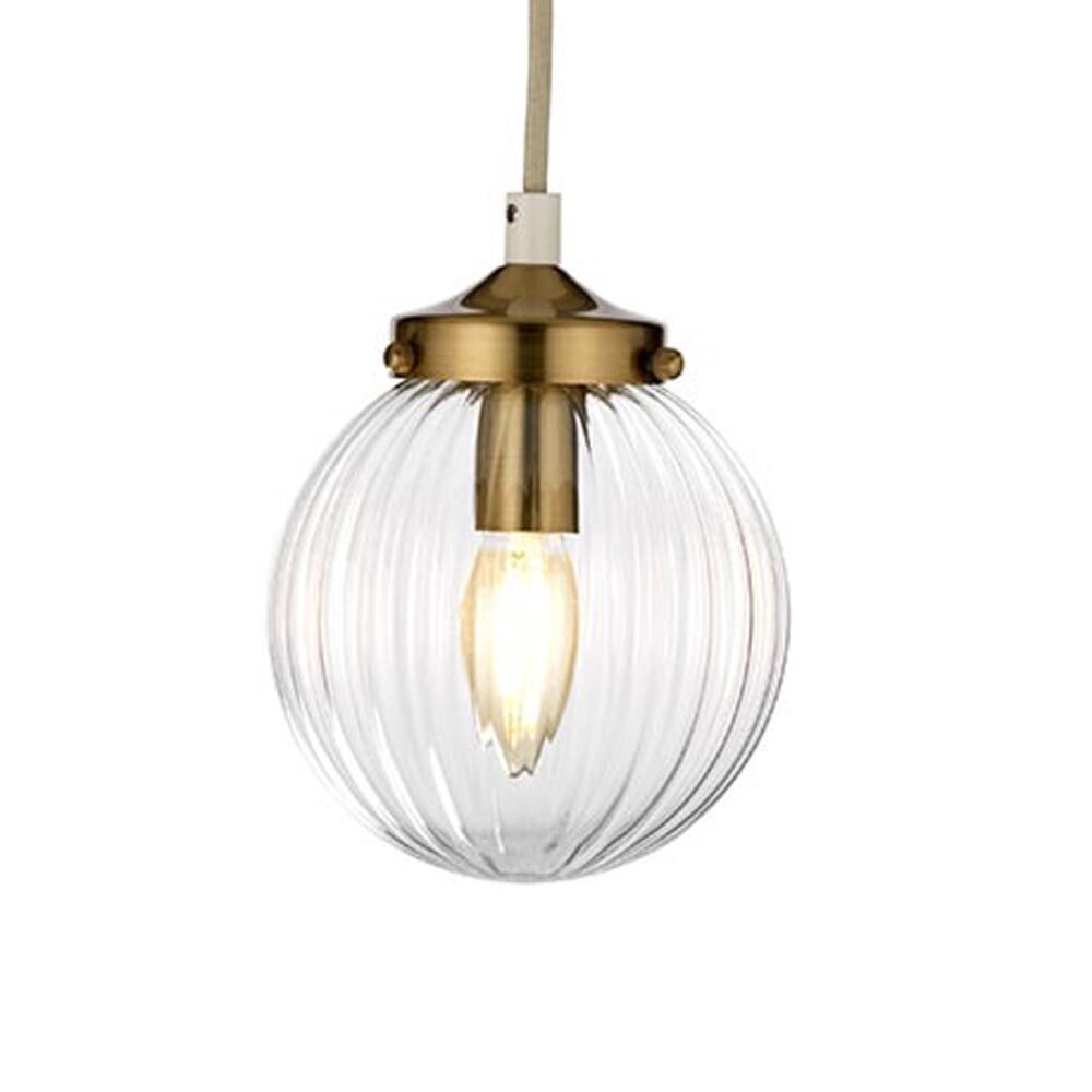 1 Light Brushed Brass Pendant E2 Contract Lighting 1906