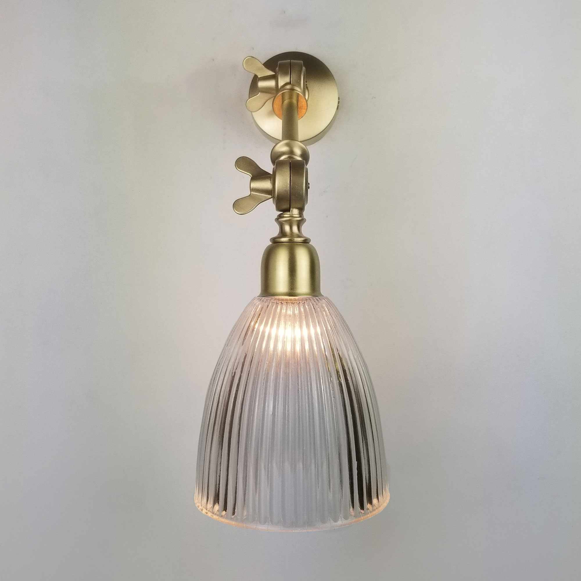 Double Jointed Adjustable Brass Wall Light - E2 Contract Lighting