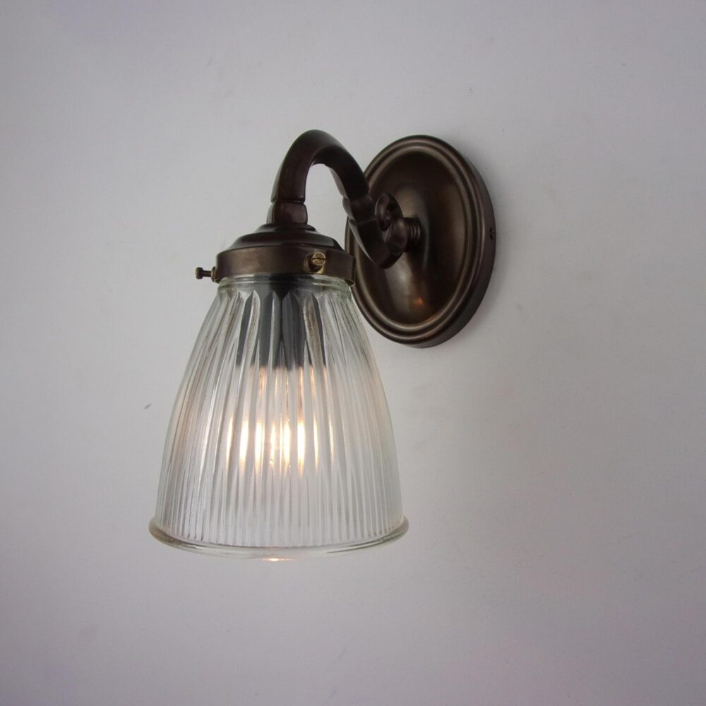 Traditional Brass Wall Light with Prismatic Glass Shade Brochure