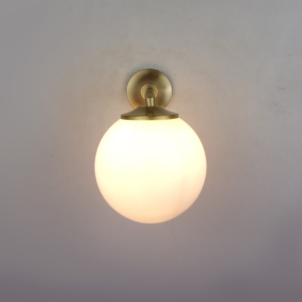 Traditional Brass Wall Light With Opal Glass Brochure