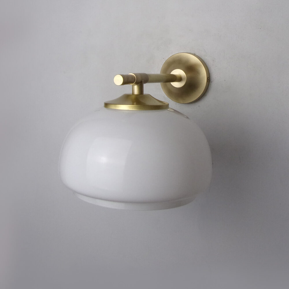 Traditional Brass Wall Light With Opal Glass Brochure