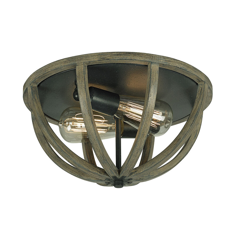 6 Light Cylindrical Aged Brass Pendant Flush & Semi Flush