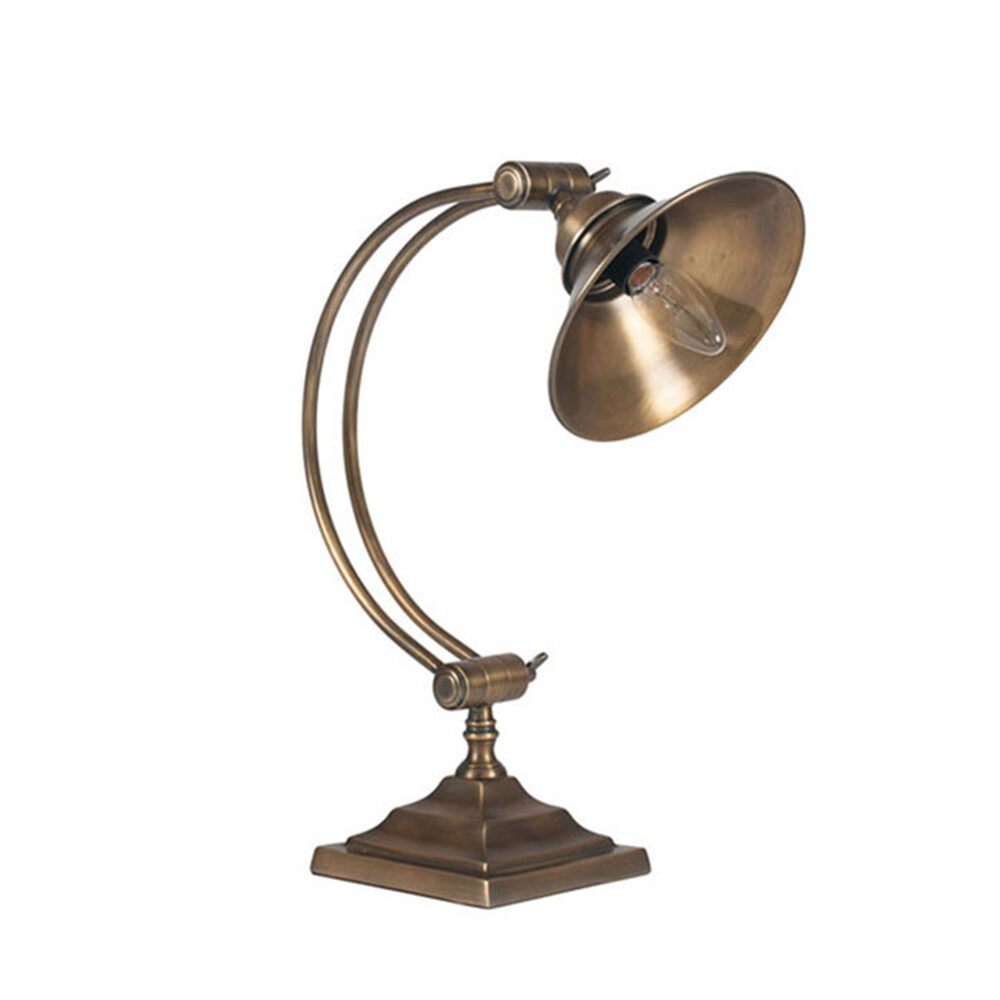 Antique Brass Conical Table Lamp Table & Floor