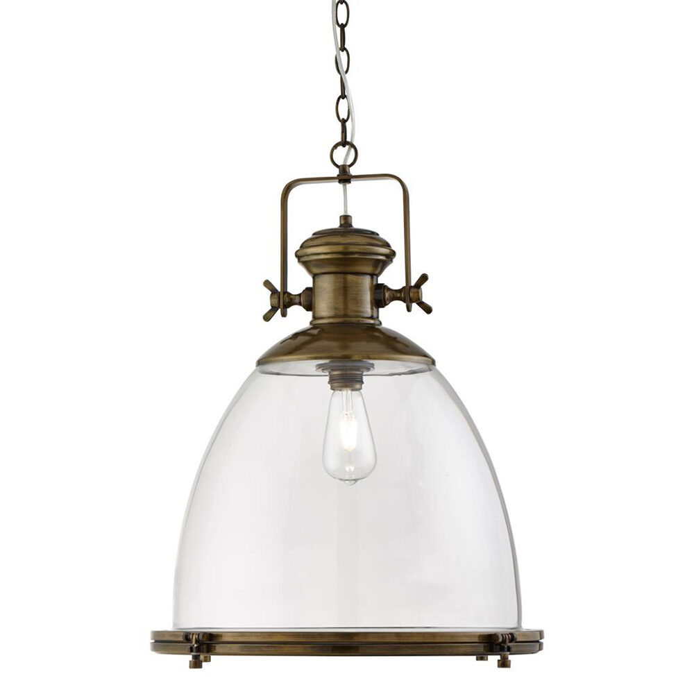 Holophane Dome Antique Brass Pendant Ceiling