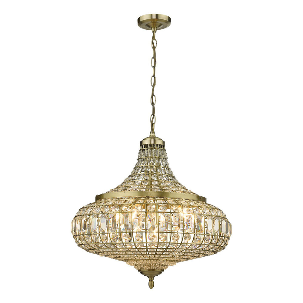 Prismatic Glass Antique Brass Flush Ceiling