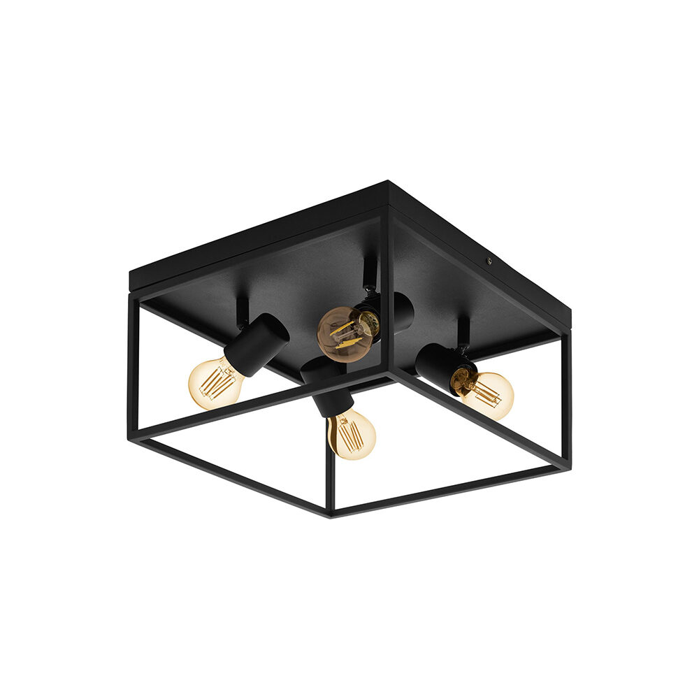 1 Light Black & Wood Pendant Ceiling