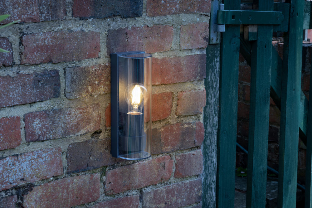 Acrylic & Matt Grey Outdoor Wall Light Lighting