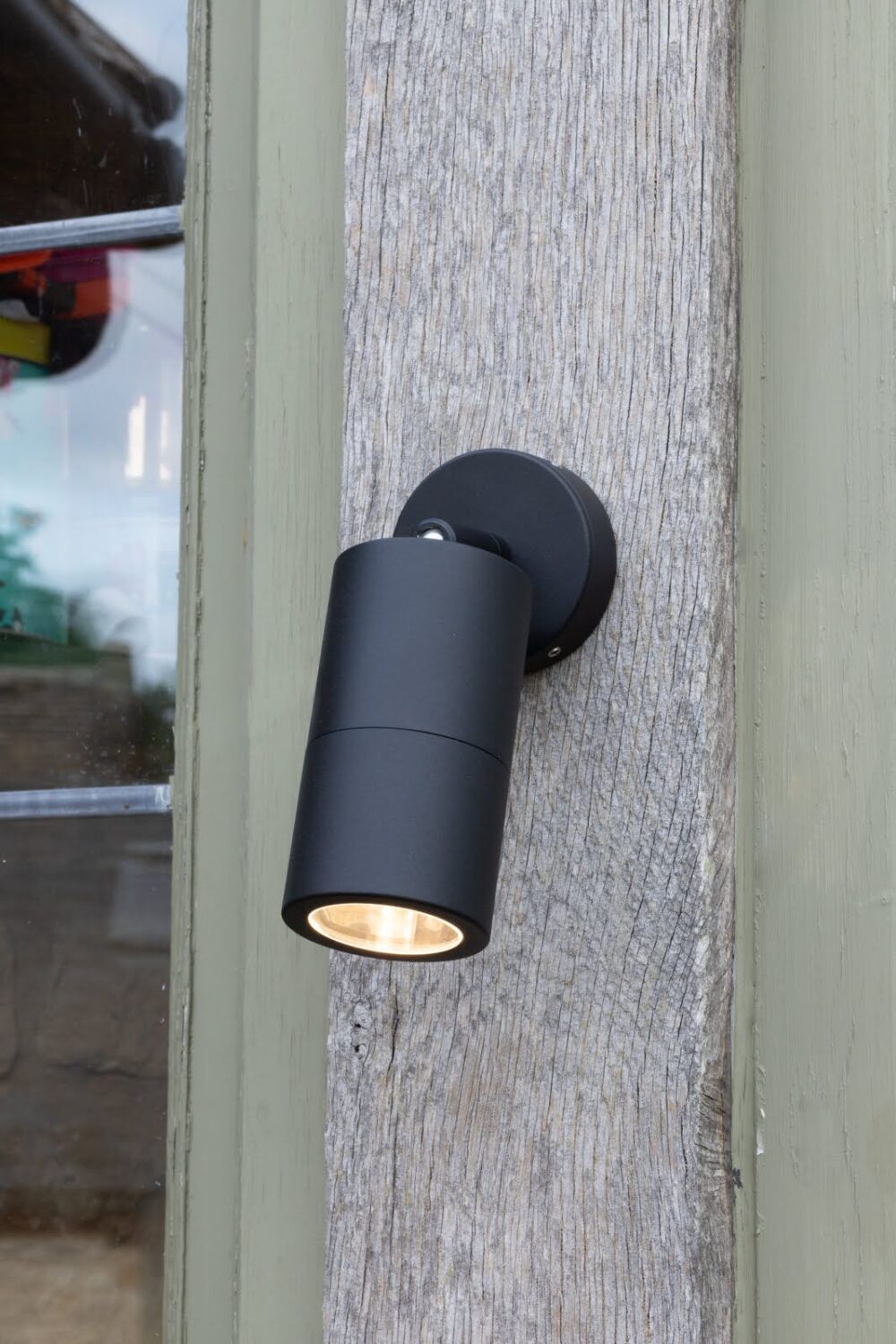 Matt Black Adjustable Outdoor Spotlight Lighting