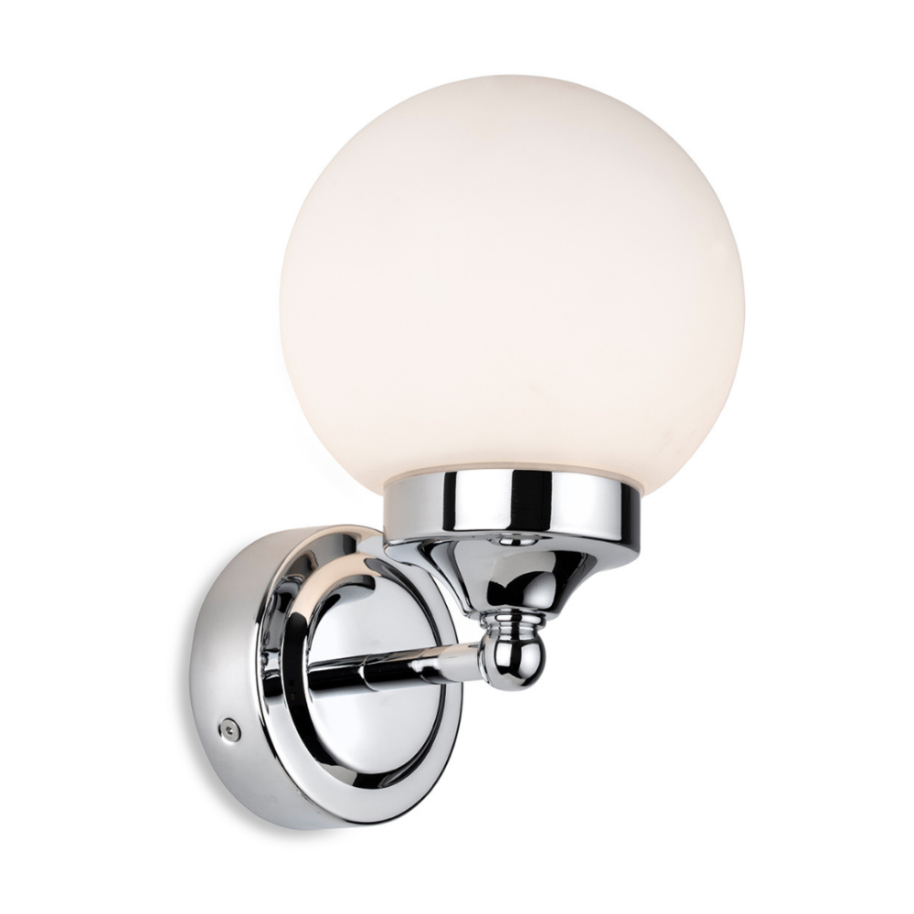 Chrome Wall Light with Opal Globe Lighting