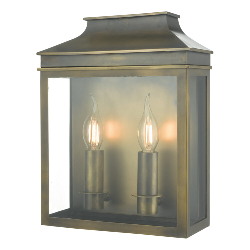 Double Weathered Brass Outdoor Lantern Lighting