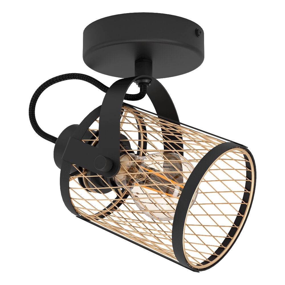 Matt Black Cage Table Lamp Ceiling