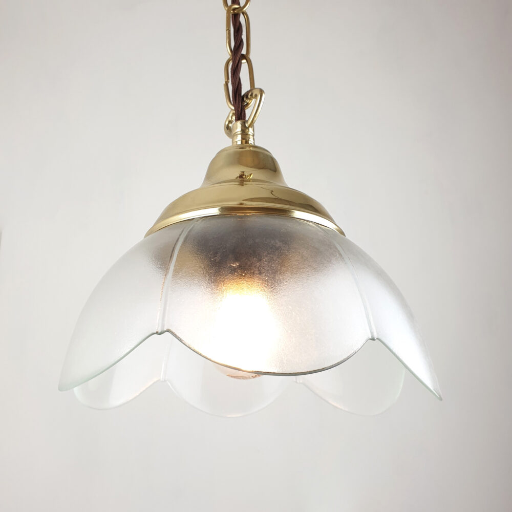 Brass Pendant with Flower Glass Shade Brochure