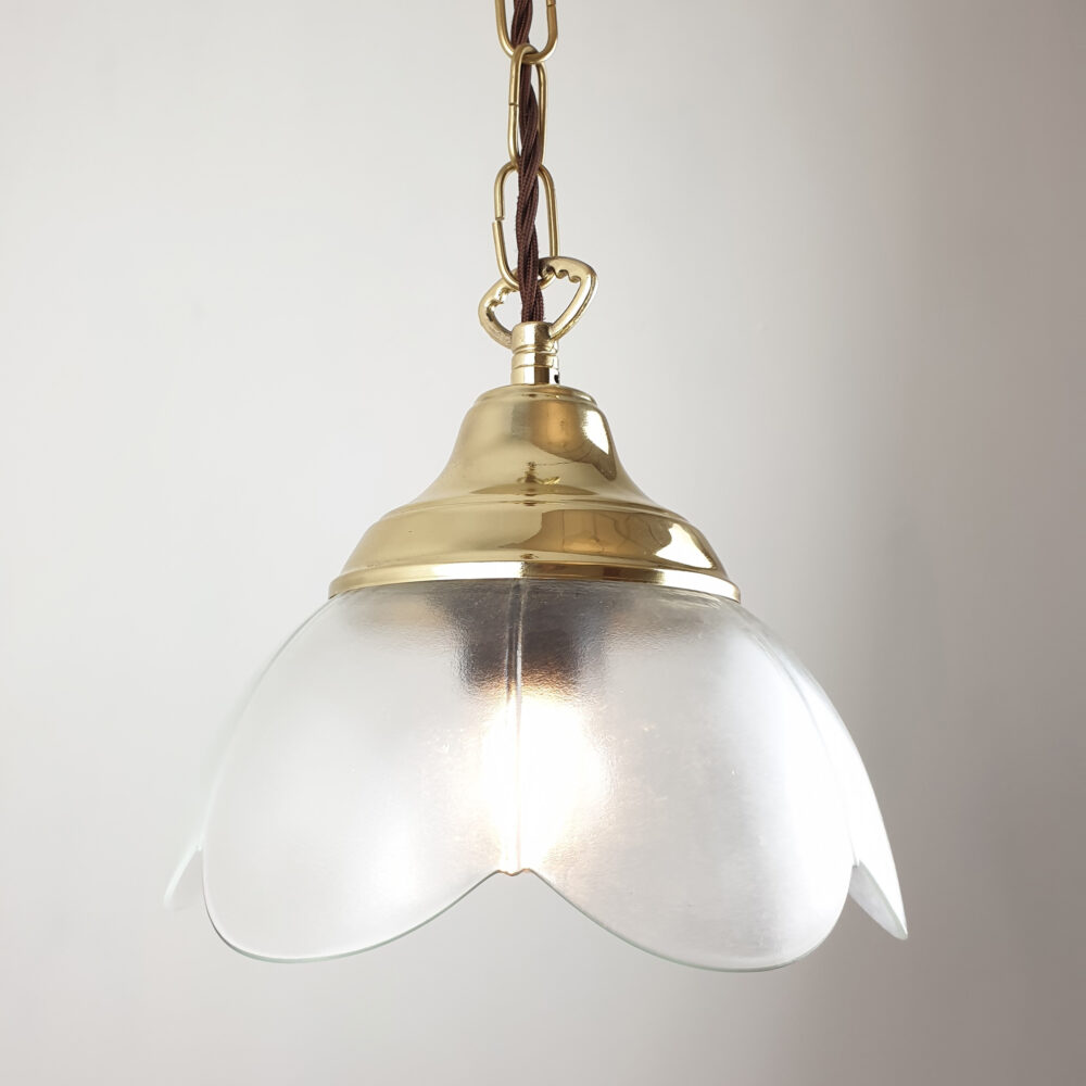 Brass Pendant with Flower Glass Shade Brochure