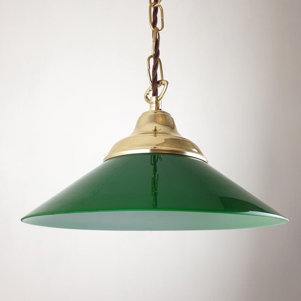 Brass Pendant with Green Shade Brochure