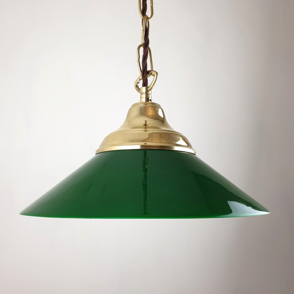 Brass Pendant with Green Shade Brochure