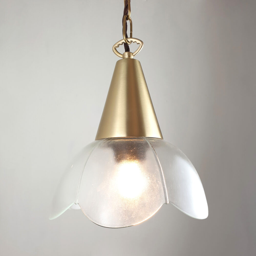 Brass Cone Pendant with Flower Glass Shade Brochure