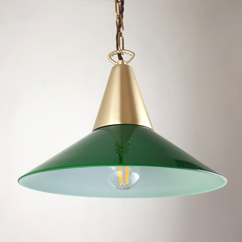 Brass Cone Pendant with Green Shade Brochure