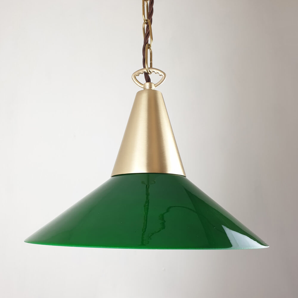 Brass Cone Pendant with Green Shade Brochure