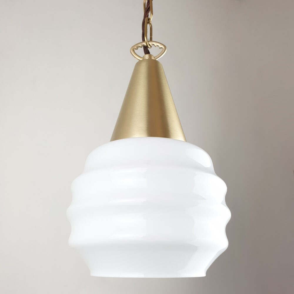 Brass Cone Pendant with Flower Glass Shade Brochure