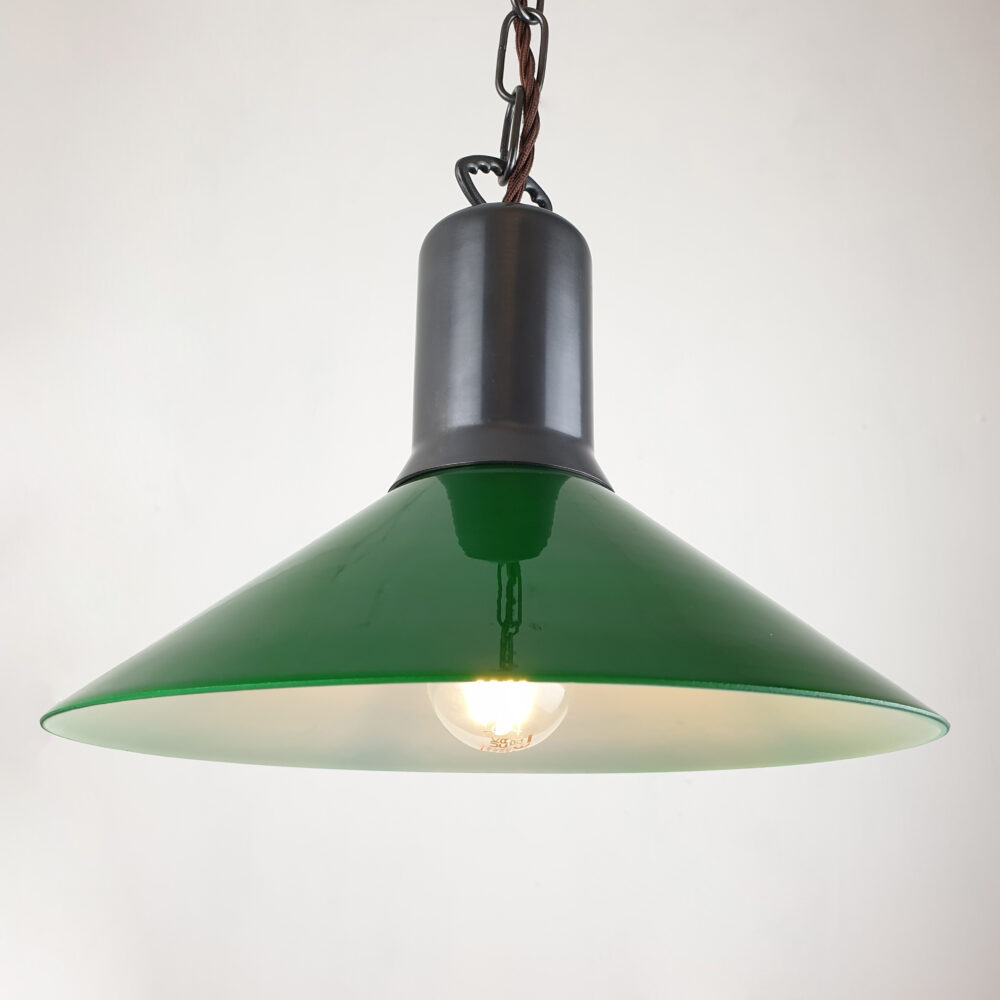 Brass Cylinder Pendant with Green Shade Brochure