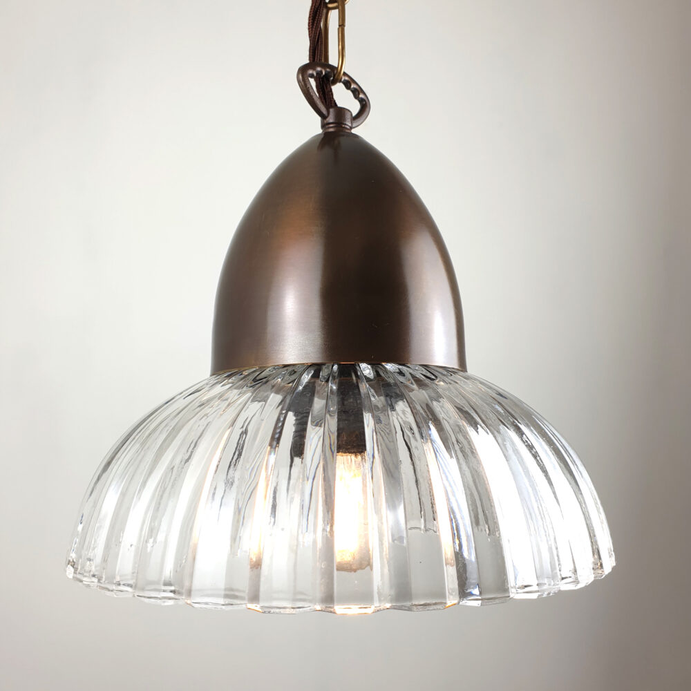 Brass Dome Pendant with Opal Ribbed Glass Brochure