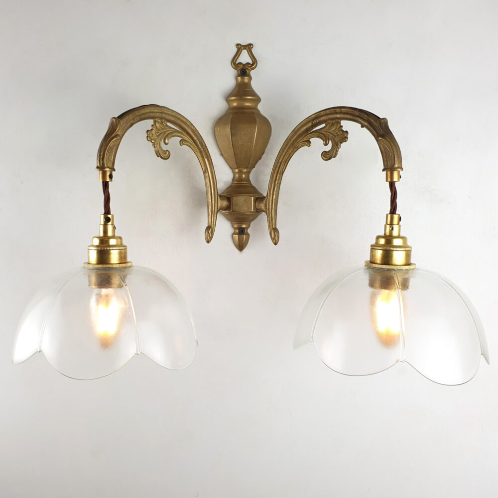 Double Arm Wall Light with Flower Glass Shade Brochure