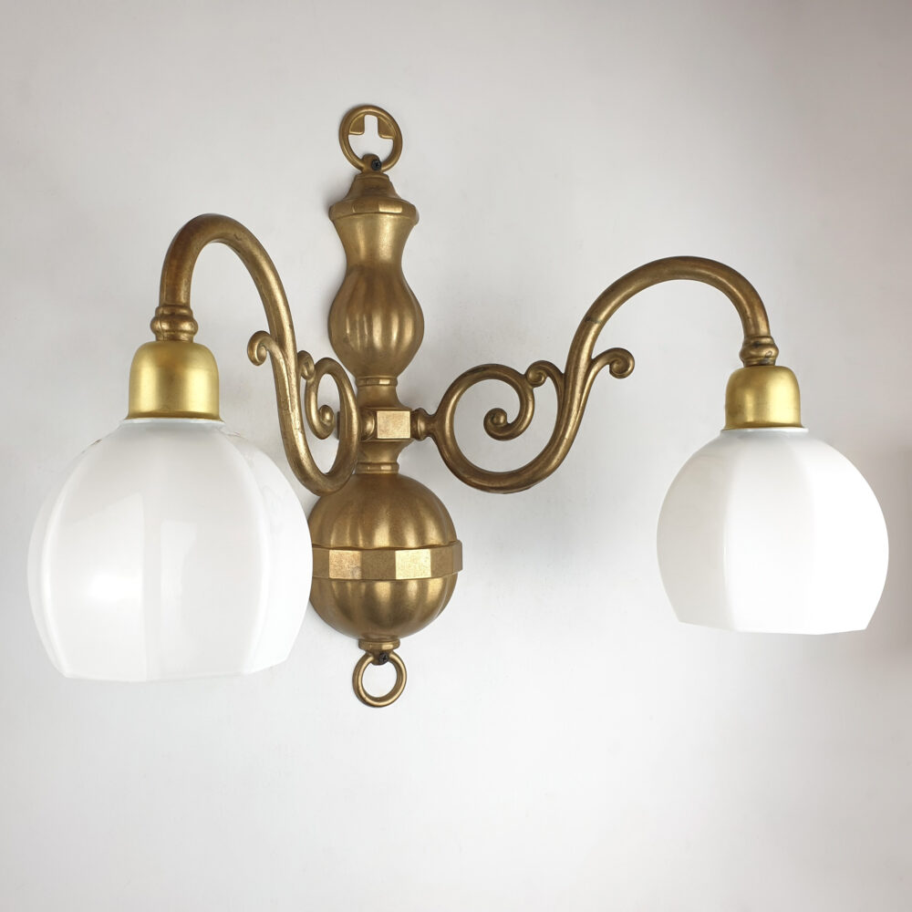 Double Arm Wall Light with Flower Glass Shade Brochure