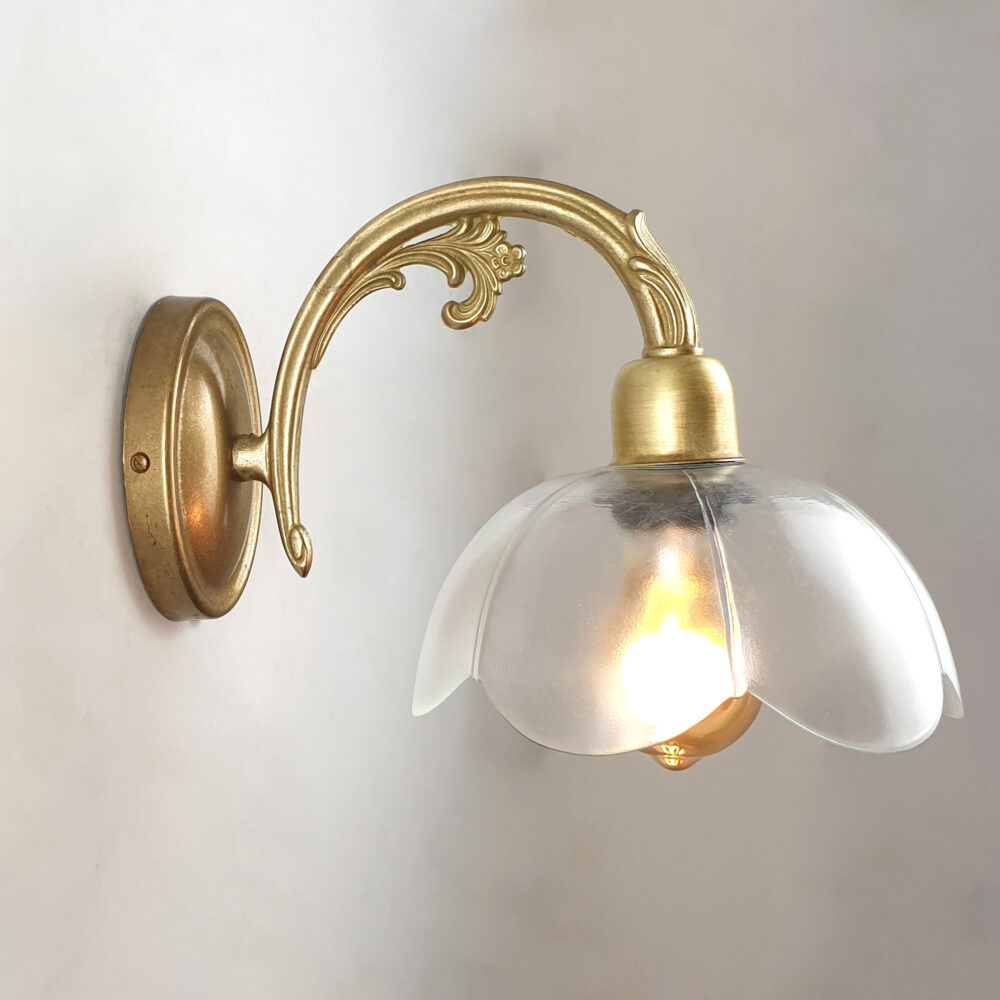 Brass Wall Light with Flower Shade Brochure