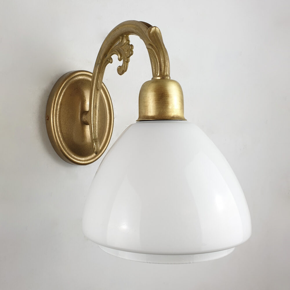 Brass Wall Light with Opal Cone Brochure