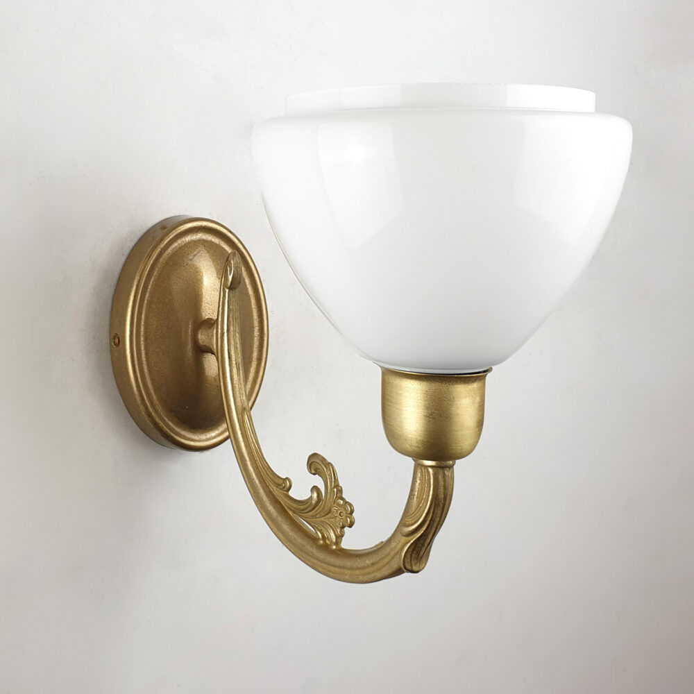 Brass Wall Light with Opal Cone Brochure