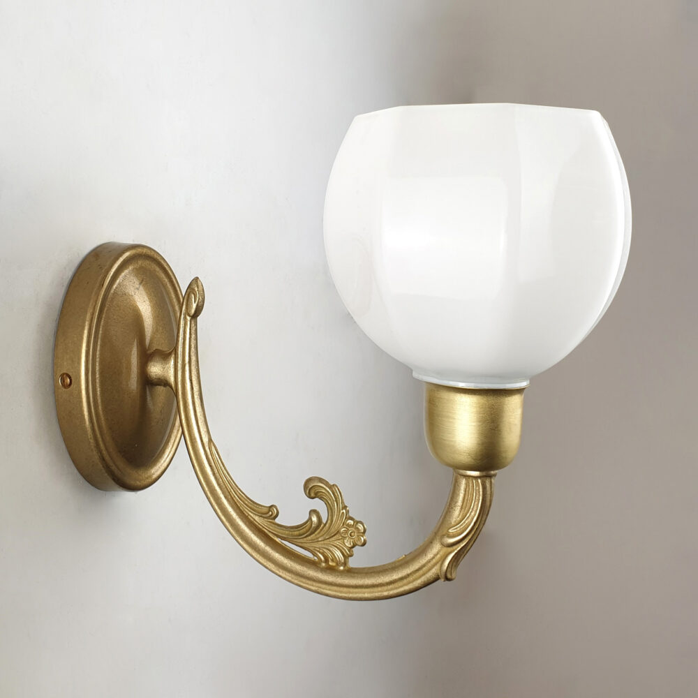 Brass Wall Light with Opal Teardrop Brochure