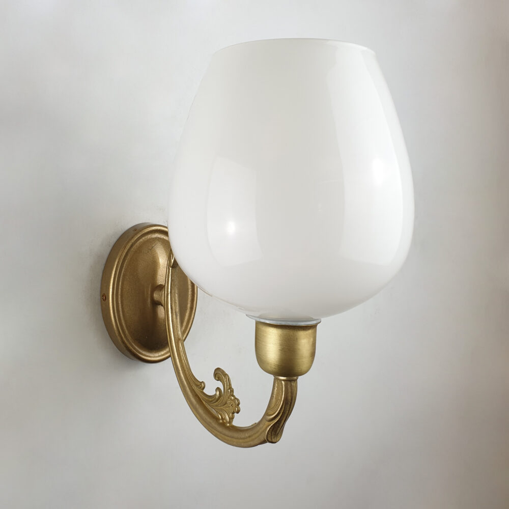 Brass Wall Light with Opal Teardrop Brochure