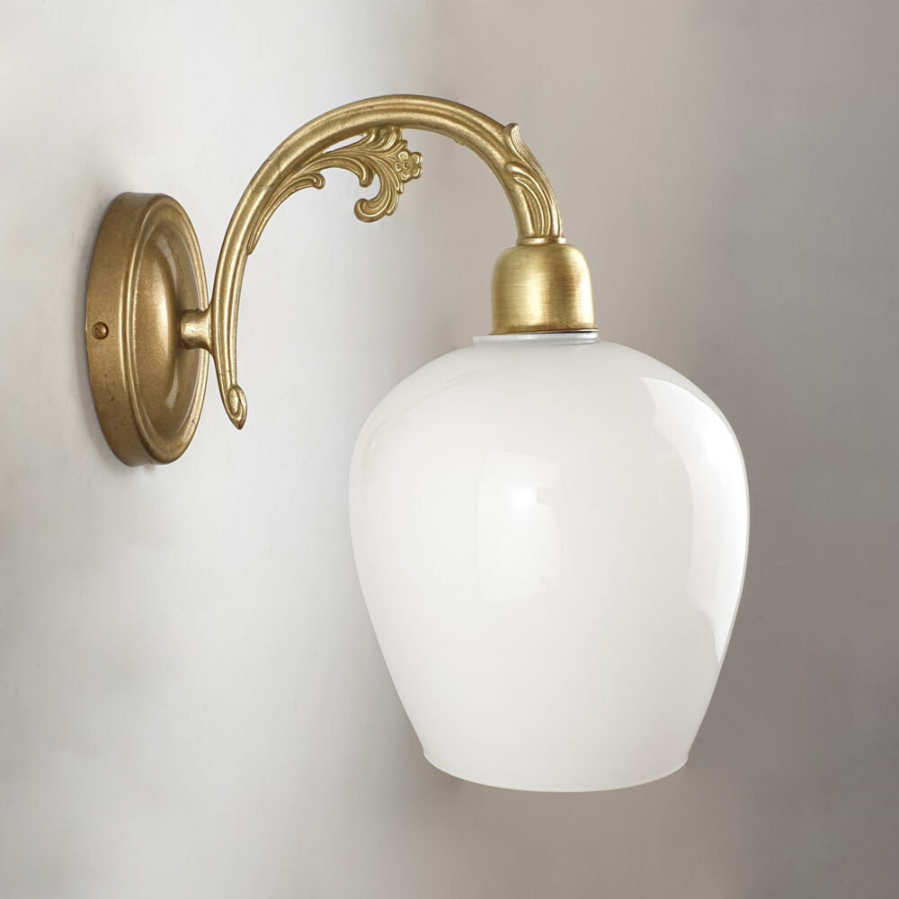 Brass Wall Light with Opal Teardrop Brochure