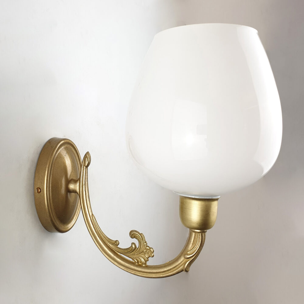 Brass Wall Light with Opal Teardrop Brochure