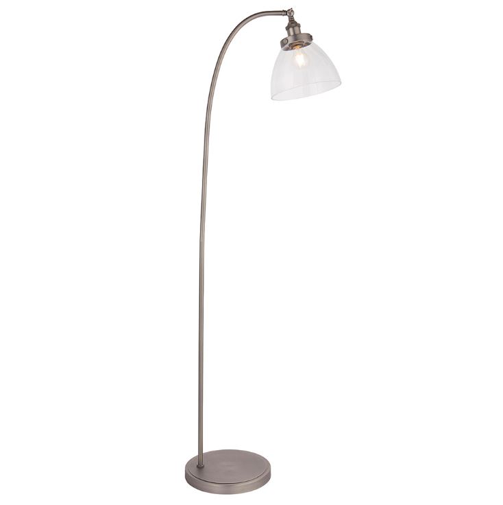 Aged Copper Floor Lamp with Clear Glass Shade Floor Lamps