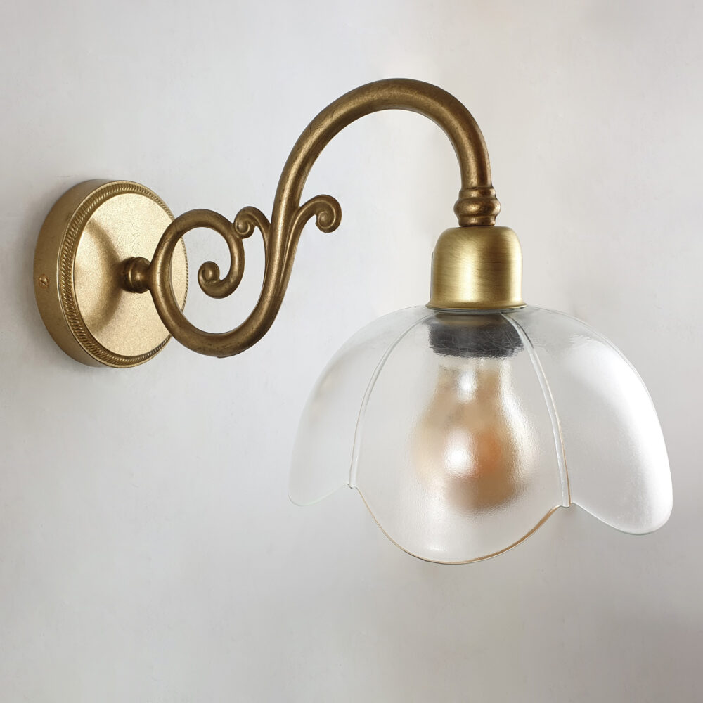 Brass Wall Light with Opal Teardrop Shade Brochure