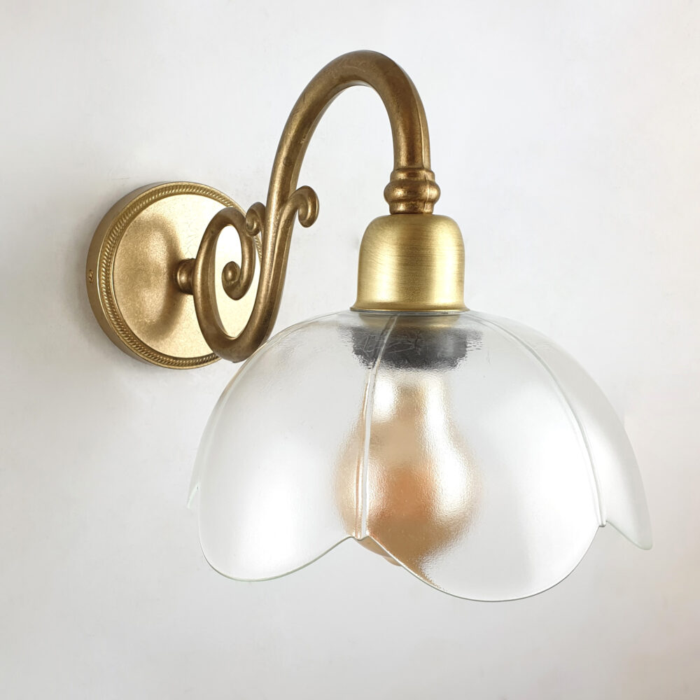 Brass Wall Light with Flower Glass Shade Brochure