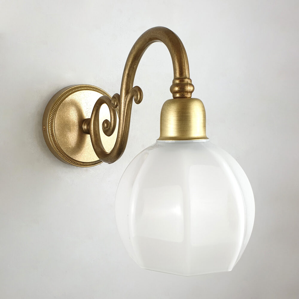 Double Arm Brass Wall Light with Clear Teardrop Brochure