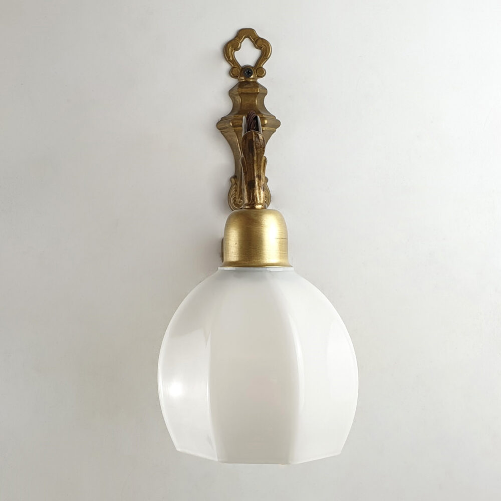 Brass Wall Light with Opal Faceted Glass Brochure