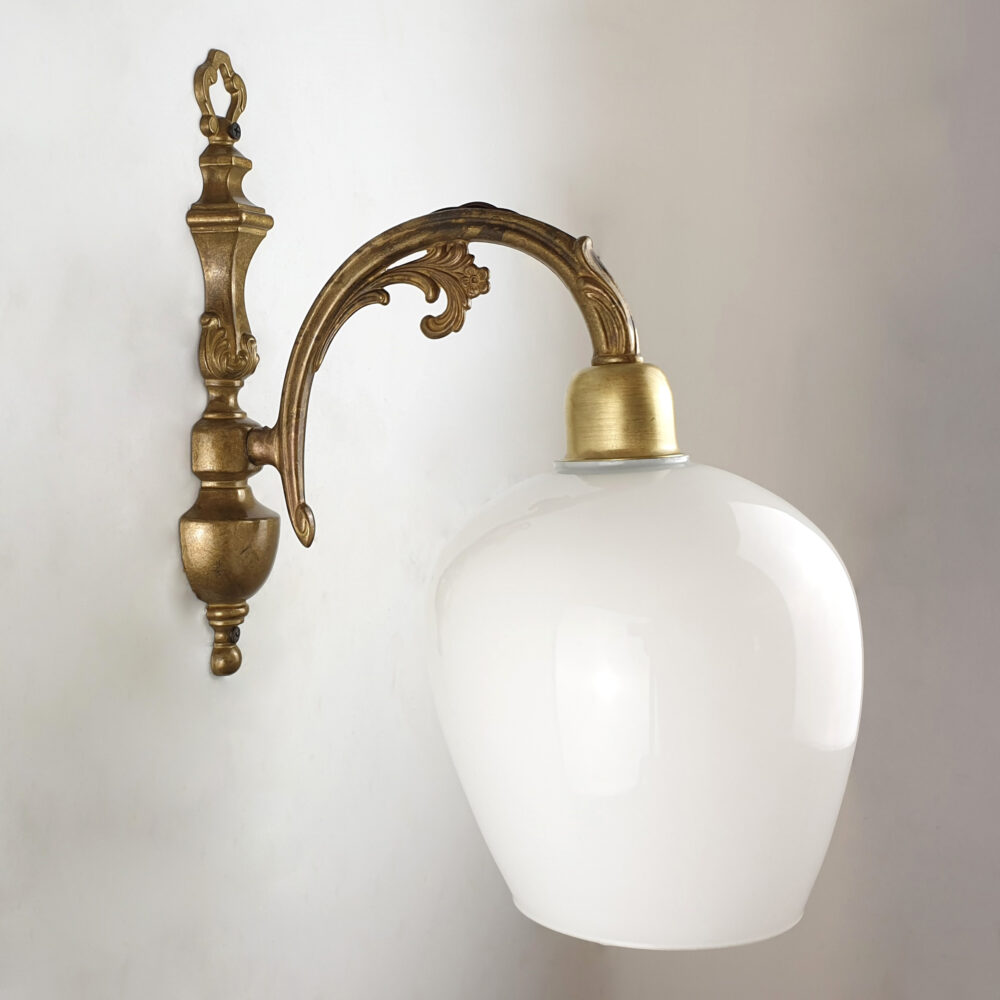 Brass Wall Light with Opal Faceted Glass Brochure