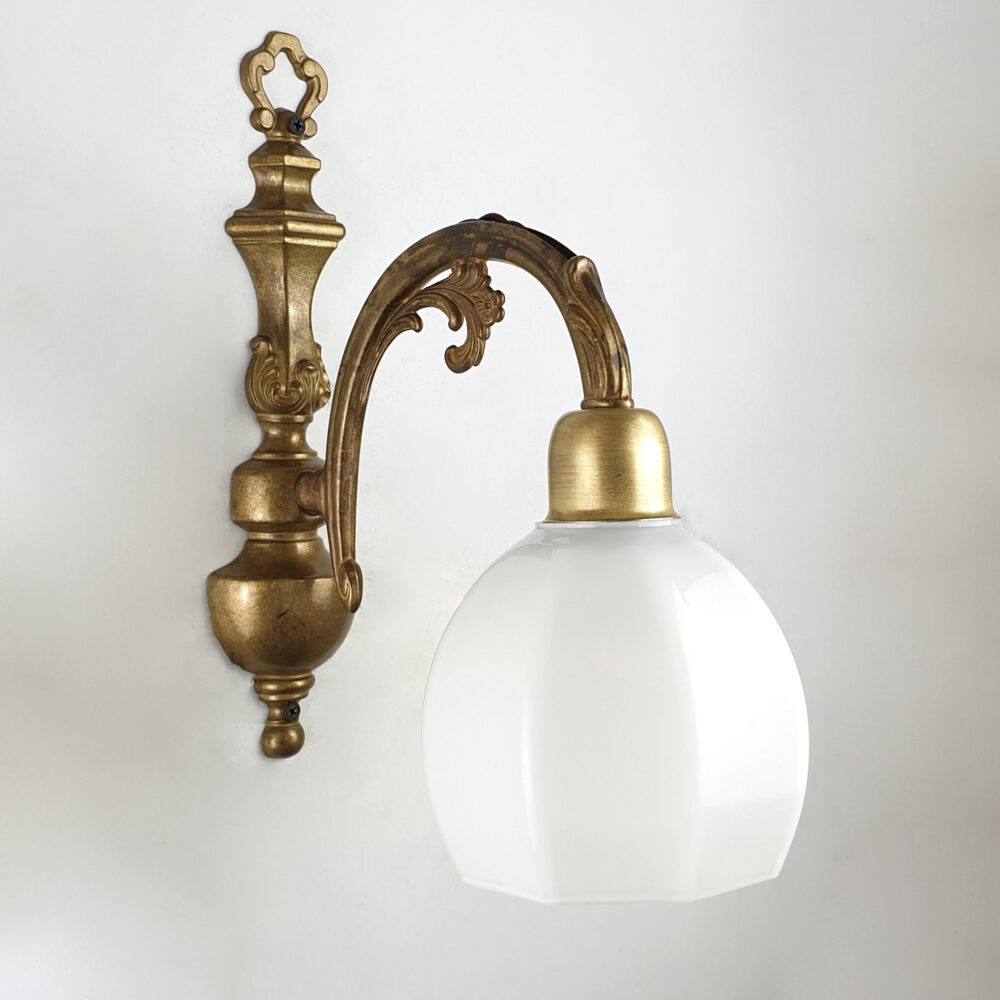 Brass Wall Light with Opal Teardrop Brochure