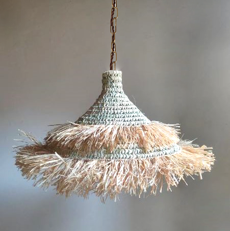 Scalloped Raffia Pendant Ceiling