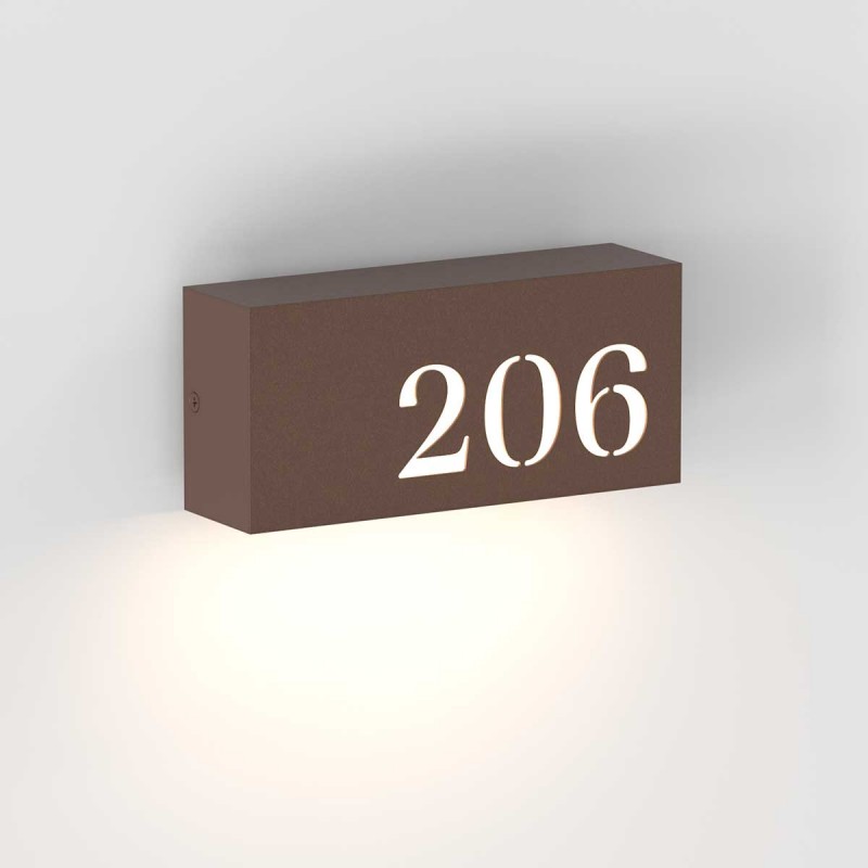 Square Room Number Wall Light Lighting