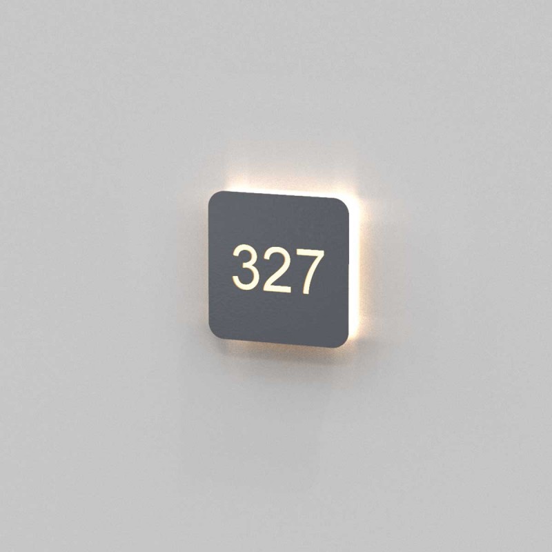 Large Box Room Number Wall Light Lighting