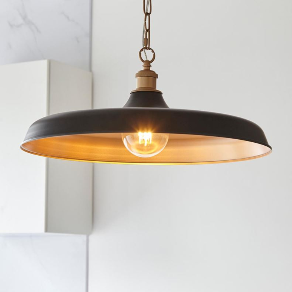 Black and Gold Dish Pendant Ceiling