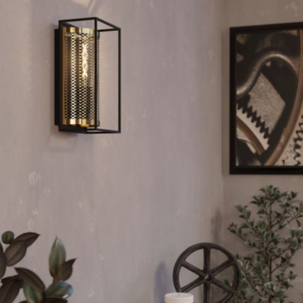 Black and Gold Mesh Wall Light Lighting