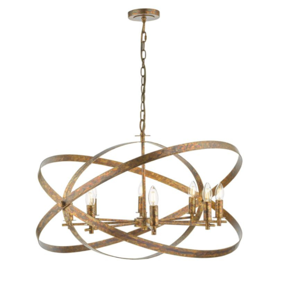 Satin Bronze and Glass Pendant Ceiling