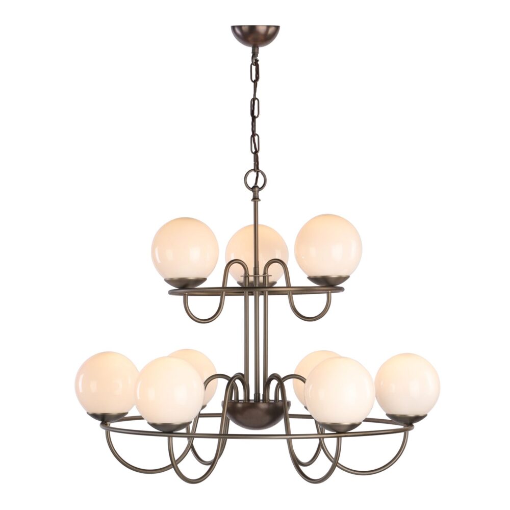 9 Light Antique Brass Chandelier Ceiling