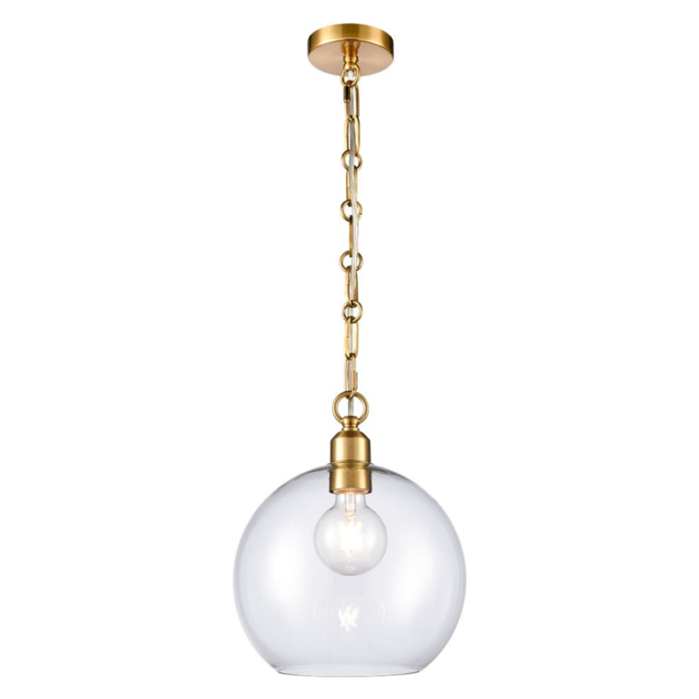 Aged Brass Glass Dome Pendant Pendants