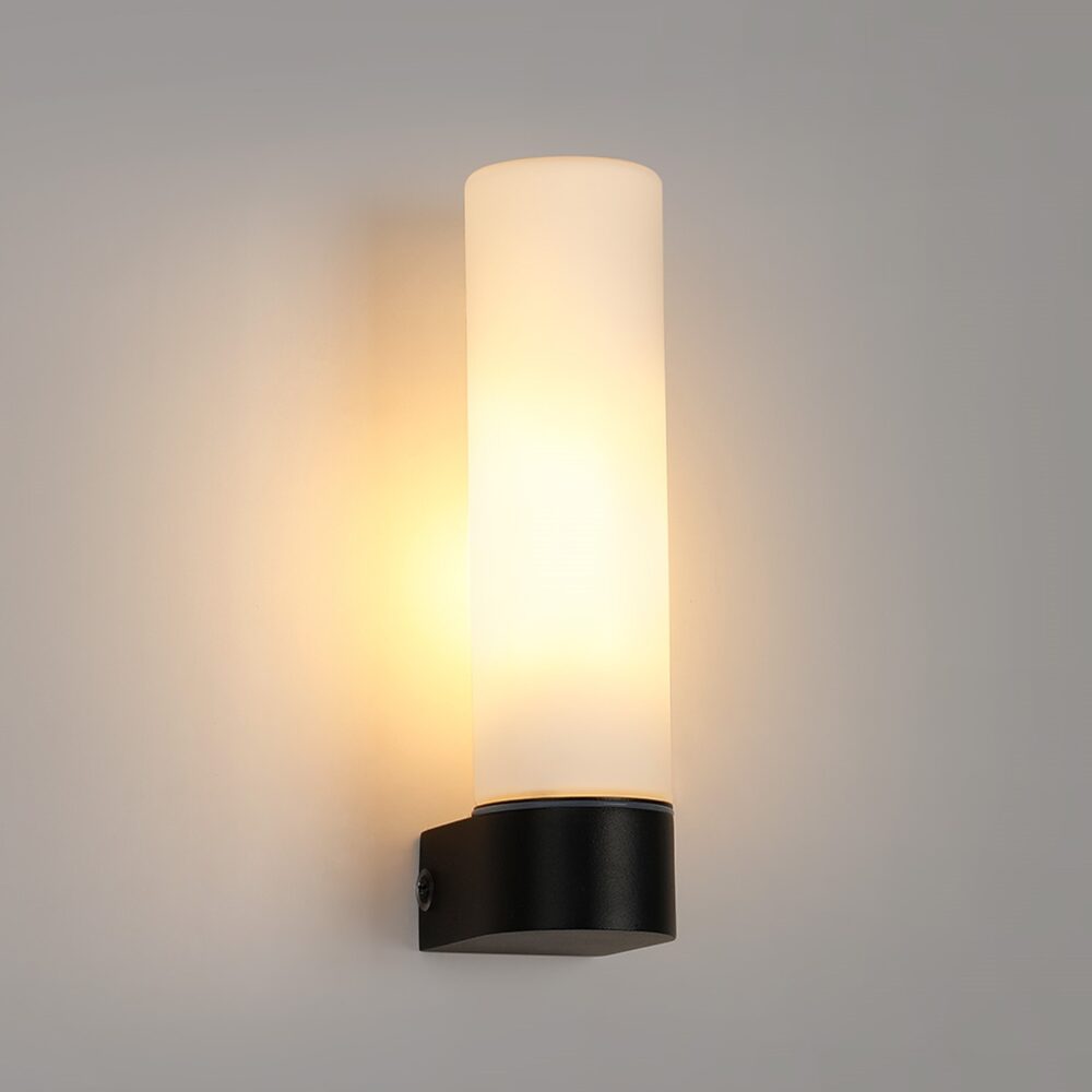 IP44 Opal Tube Wall Light Bathroom